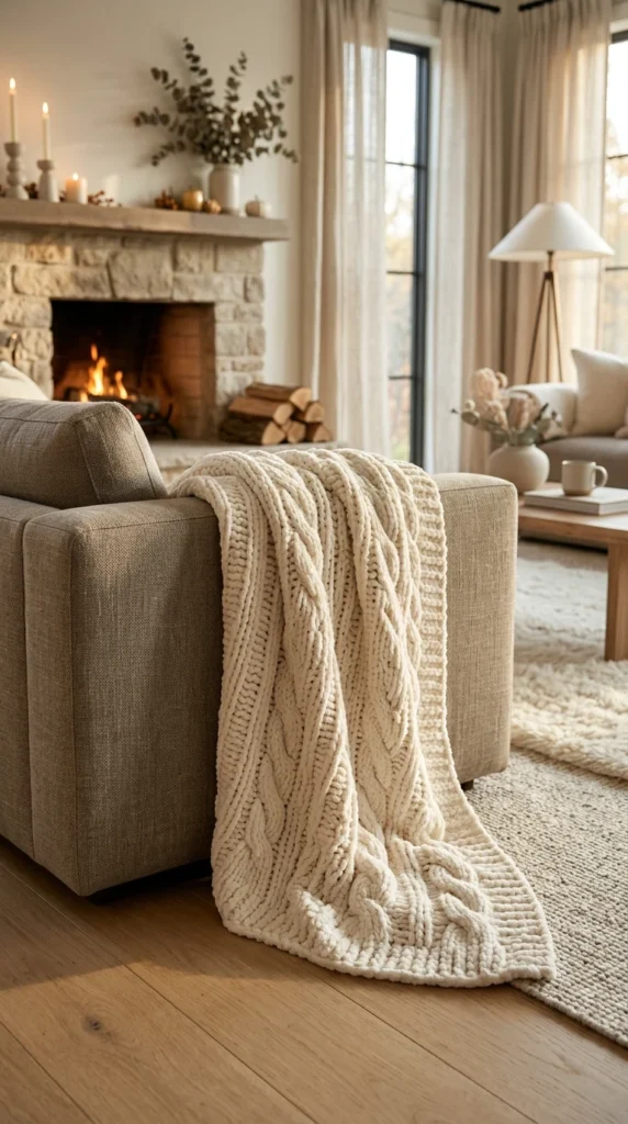 Layer Chunky Knit Throw Blankets