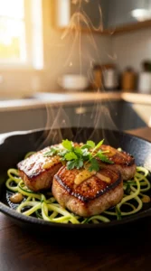 Garlic Butter Steak Bites with Zucchini Ribbons