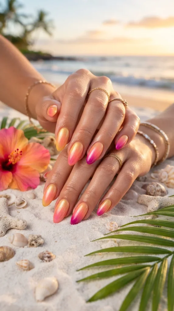 Sunset Ombre Nails