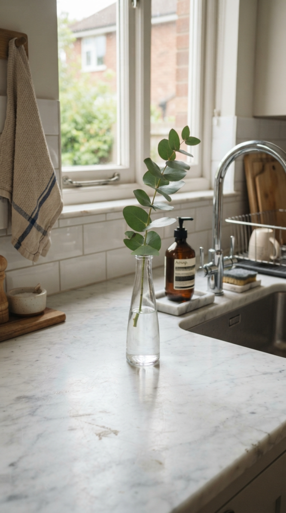 A Simple Glass Vase with Single-Stem Florals