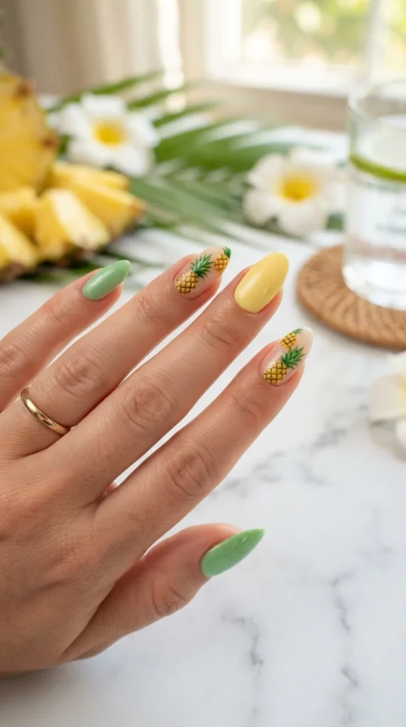 10. Pineapple Print Accent