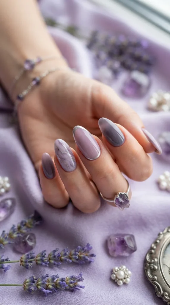 Smoky Lavender Nails