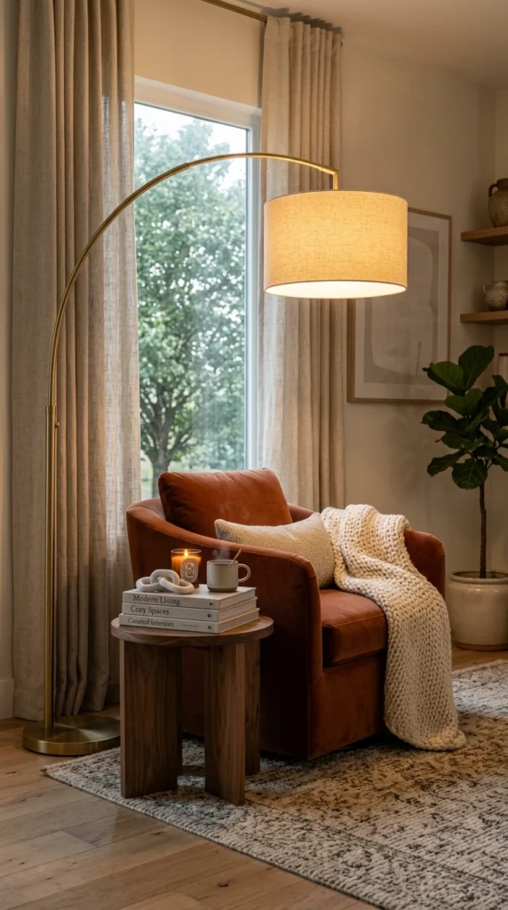 Layer Lighting with an Arch Floor Lamp