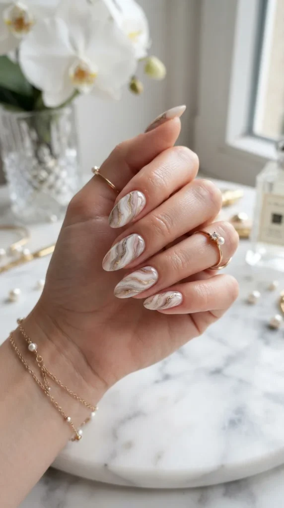 Marble Swirl Nails