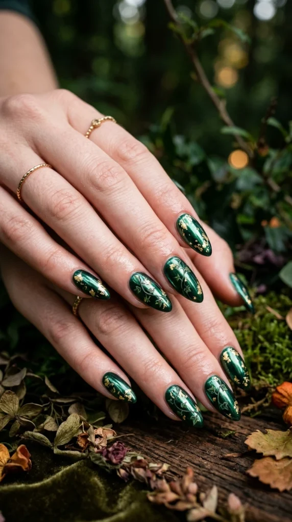 Poison Ivy Green Spooky Nails