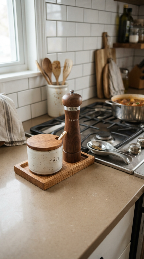 A Minimalist Salt Cellar and Pepper Mill Set