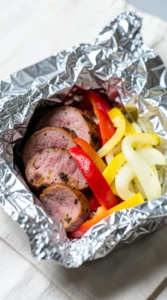 Grilled Sausage and Bell Pepper Foil Packets