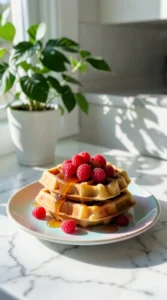 High-Protein Waffles with Fresh Berries