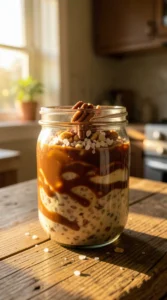 Peach Cobbler & Cream Overnight Oats