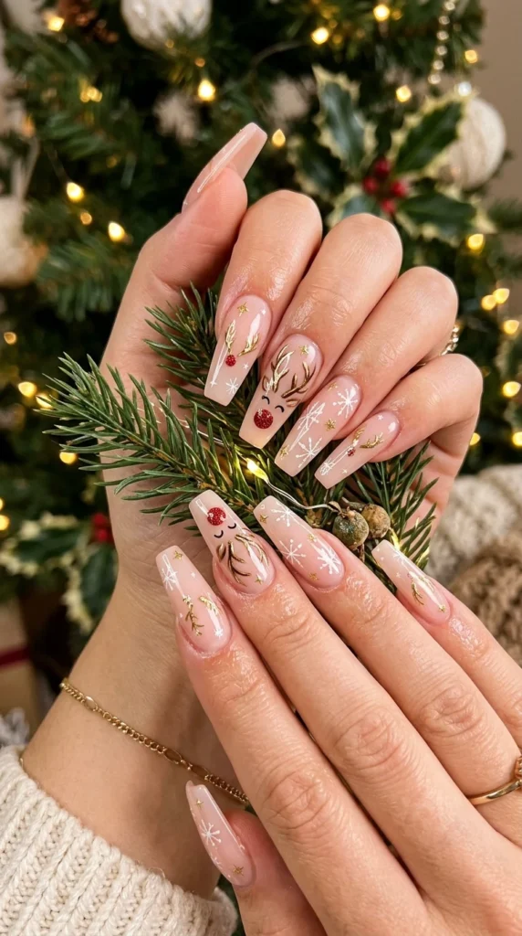 Reindeer Antler Holiday Manicure