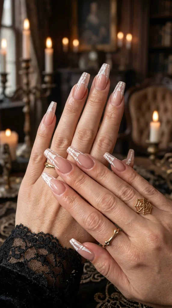 Skeleton Bone French Tip Manicure