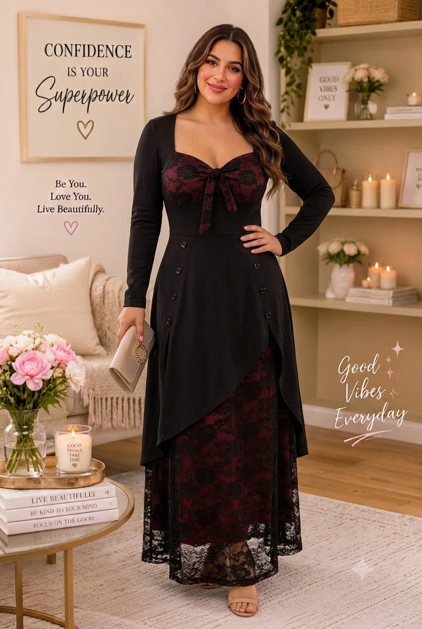 Women Halloween Plus Size Open Shoulder Lace Half Sleeve Gothic Dress Swing Steampunk Gothic Dress Burgundy