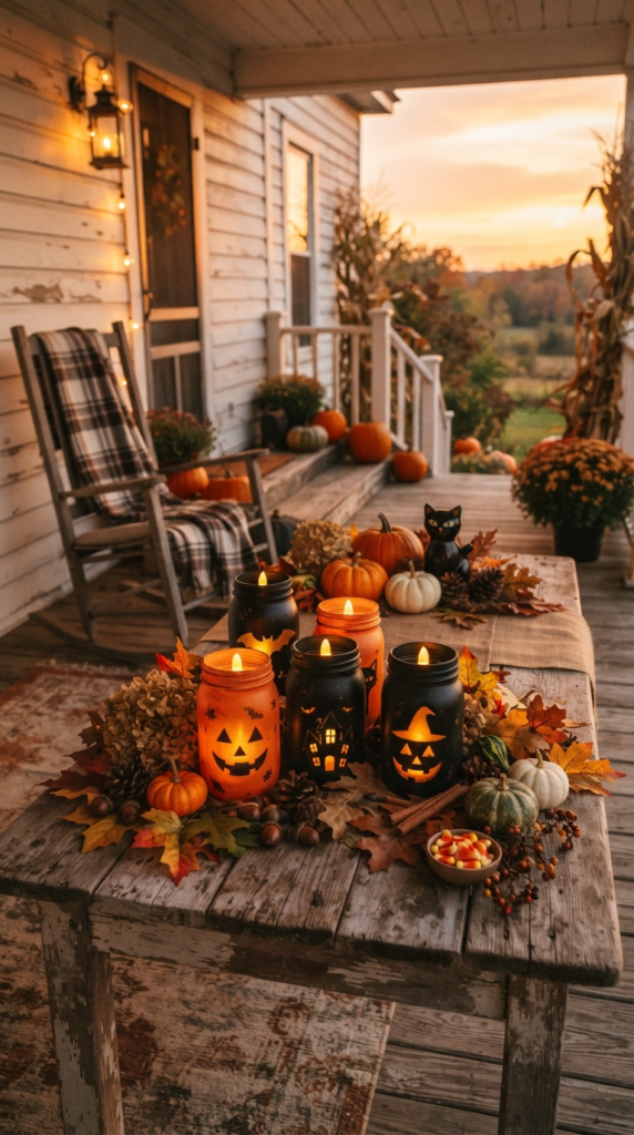 Painted Mason Jar Lanterns