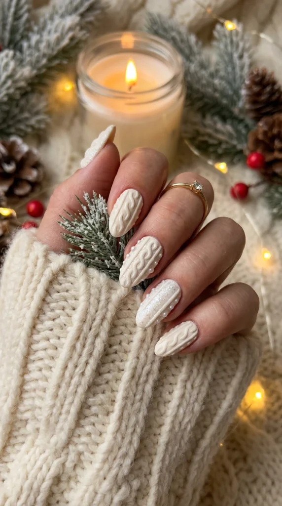 Knitted Sweater Winter Nails