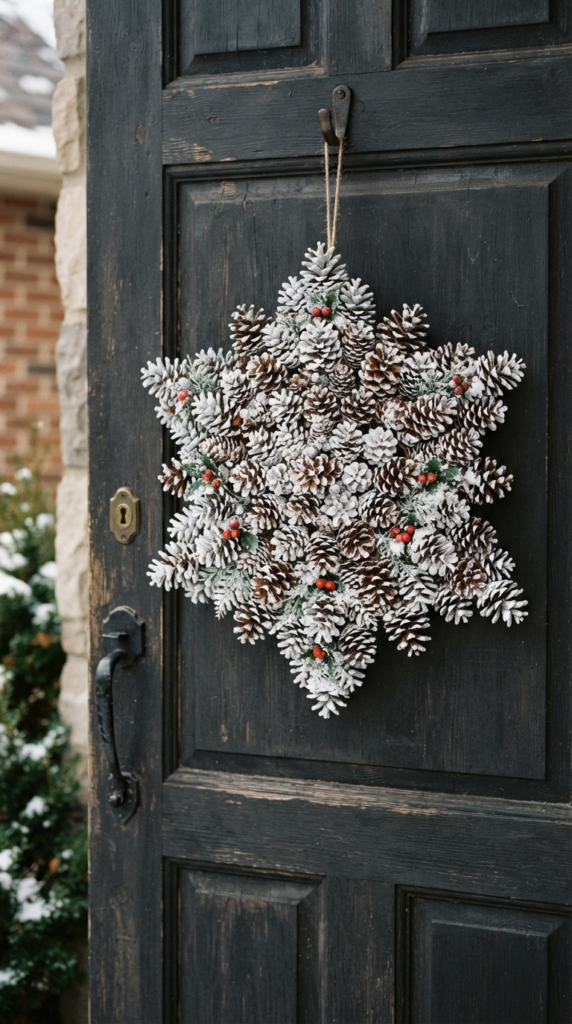 Winter Wonderland Pinecone Snowflake Wreath