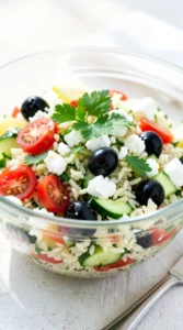 Cold Greek Orzo Pasta Salad with Lemon Dressing