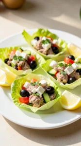 Mediterranean Tuna Salad Lettuce Wraps