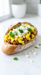 Spicy Chorizo, Egg & Cotija Ciabatta