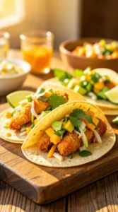 Air Fryer Fish Tacos with Mango Avocado Slaw