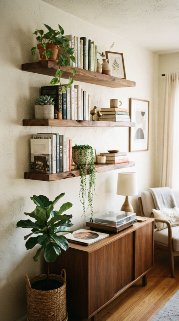 Use Built-In or Floating Shelves