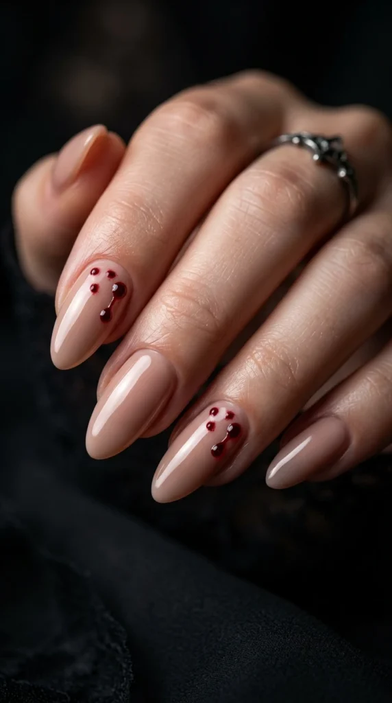 Vampire Bite Red Drop Nails
