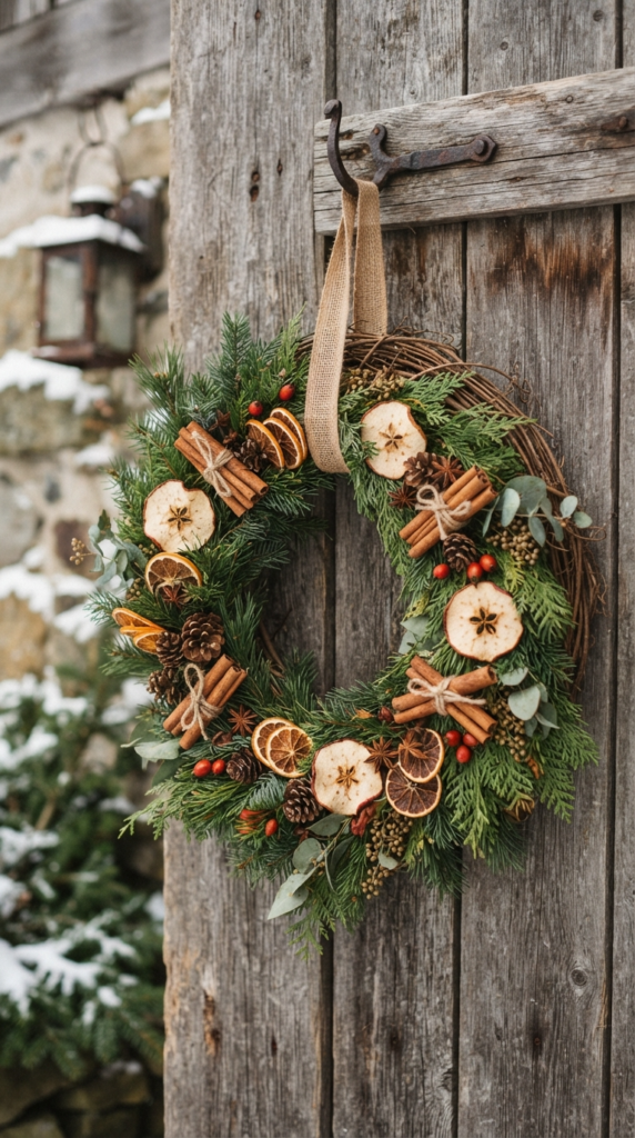 Dried Apple and Cinnamon Stick Wreath