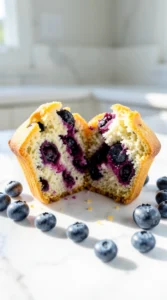 Fluffy Cottage Cheese Blueberry Muffins