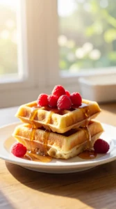 High-Protein Waffles with Fresh Berries