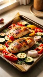 Sheet Pan Lemon Herb Chicken Breast & Veggies