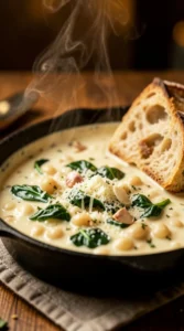 Creamy Garlic Spinach & White Bean Skillet