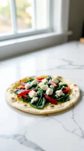 Roasted Red Pepper, Goat Cheese & Egg White Flatbread