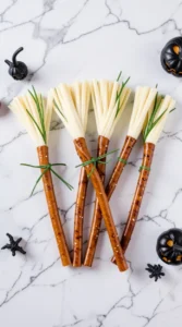  Witch's Broomstick Cheese Sticks & Pretzels
