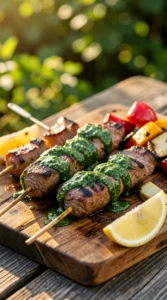 Chimichurri Grilled Steak Skewers