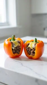 2. Spooky Jack-o'-Lantern Stuffed Peppers