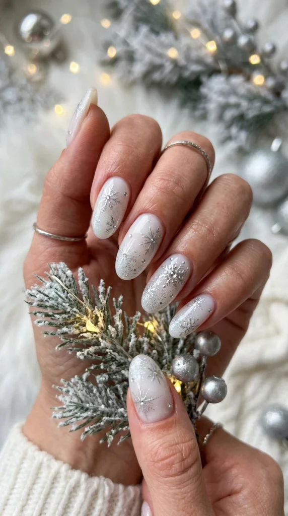 Cute Winter Snowflake Nails