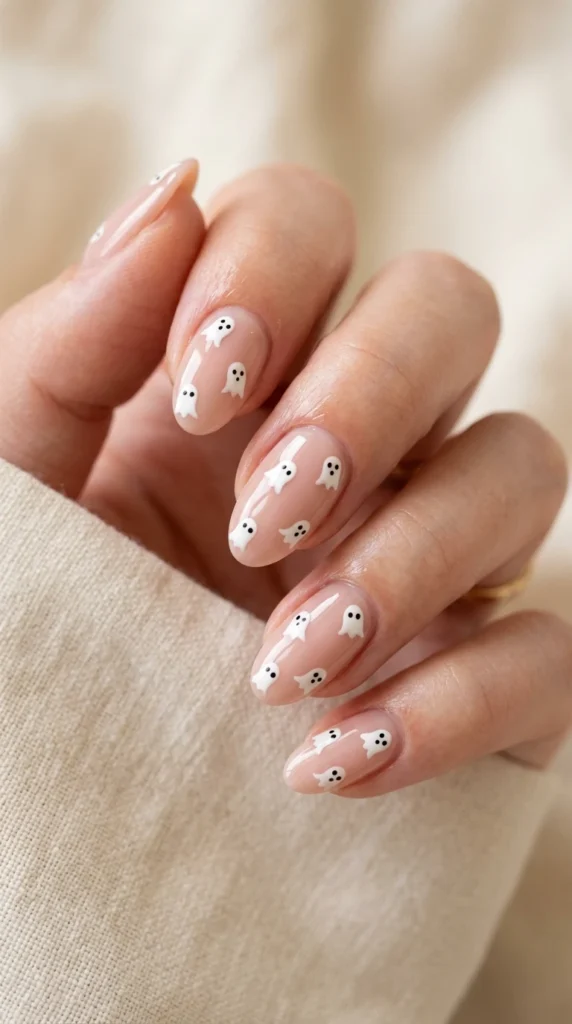 Cute Ghostly Spooky Nails