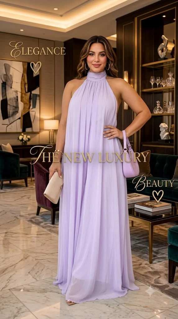 Chiffon Halter Wide Leg Jumpsuit