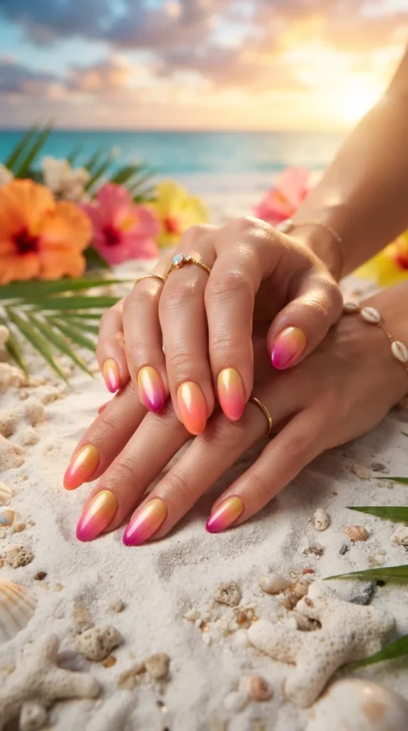 Sunset Ombre Nails