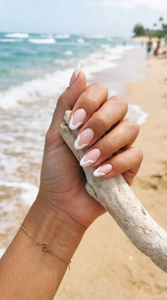 20. Beachy Waves French Tips