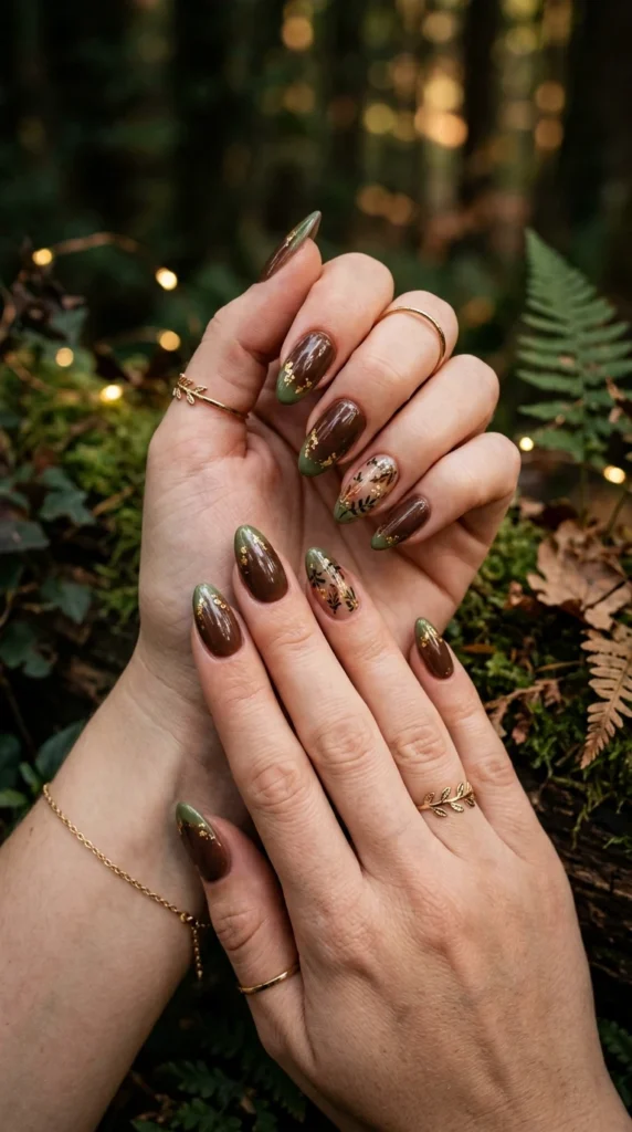 Dark Fairy Forest Spooky Nails