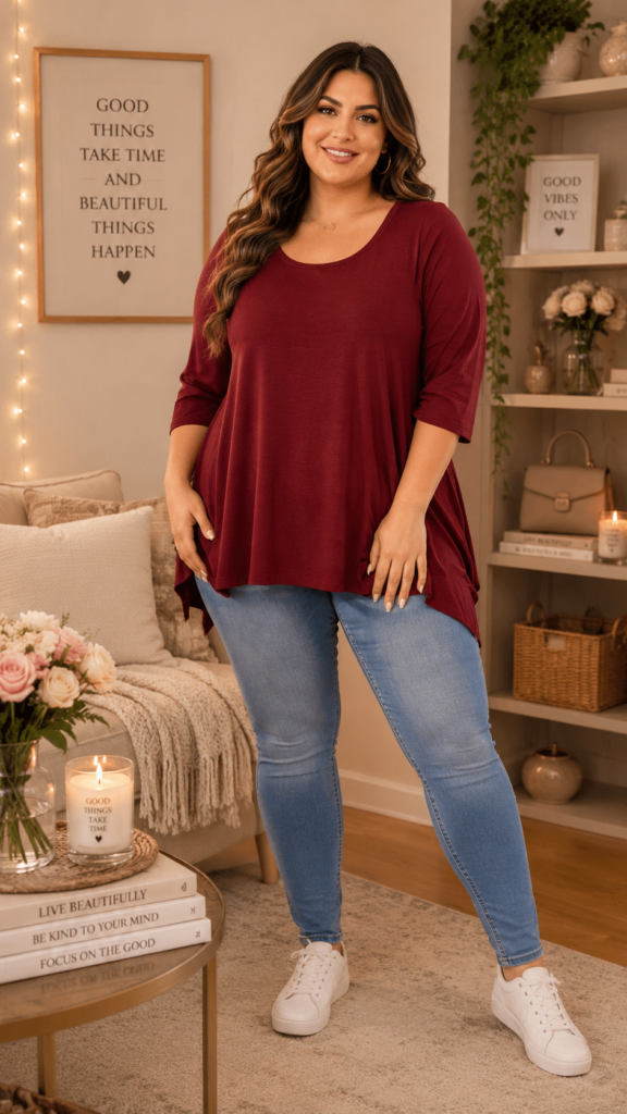 Plus Size Swing Babydoll Tunic