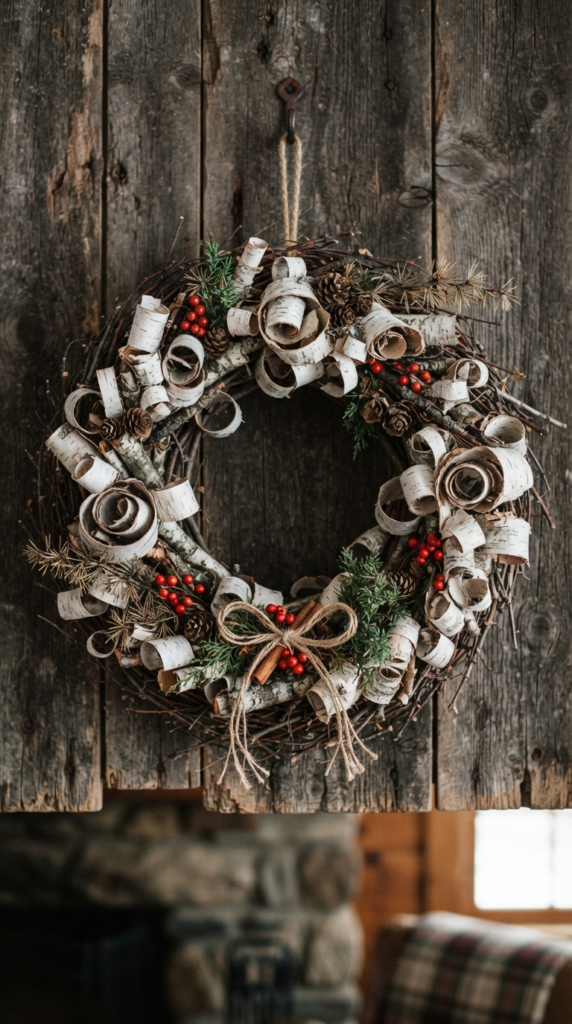 Foraged Birch Bark and Twig Wreath