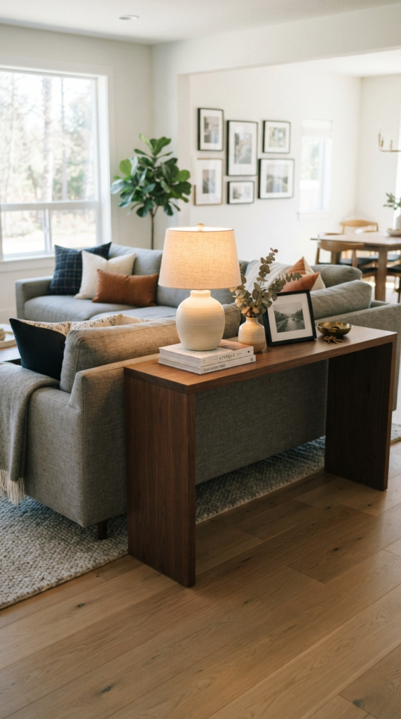 Use a Console Table Behind the Sofa