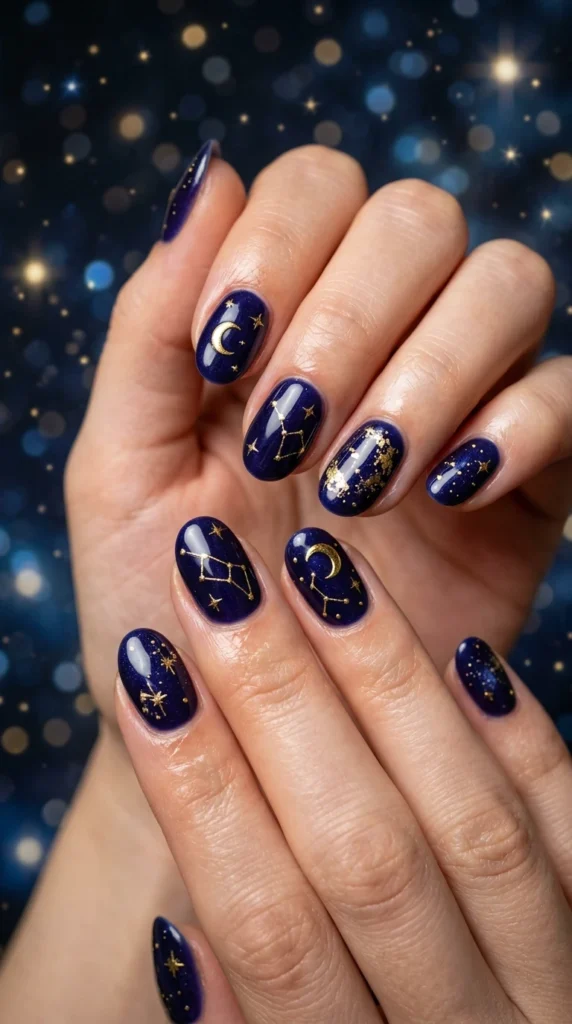 Midnight Star Constellation Nails