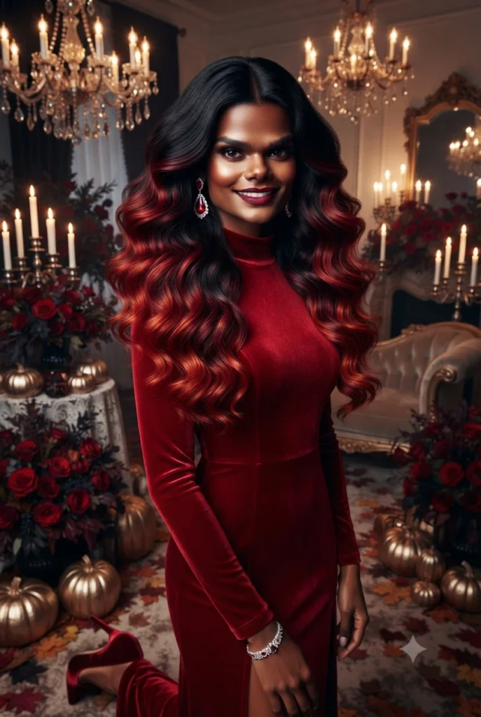 Red Devil Ombre Curls