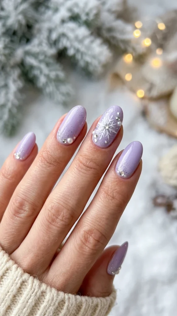 Pastel Snowflake Cute Nails