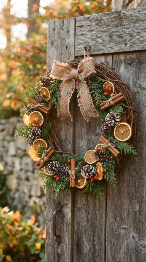 Rustic Dried Orange Slice and Cinnamon Wreath
