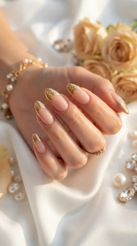 Golden Glitter Tips