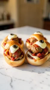 Monster Meatball Sliders with Eyeballs