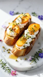Whipped Ricotta & Peach Crostini